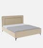 Natalia Upholstered Queen Size Bed In Beige Colour