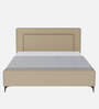 Natalia Upholstered Queen Size Bed In Beige Colour
