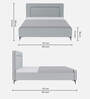 Natalia Upholstered Queen Size Bed In Steel Grey Colour