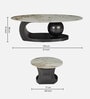 Natalie Marble Top Coffee Table In Black & White Finish