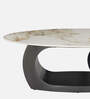 Natalie Marble Top Coffee Table In Black & White Finish