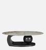 Natalie Marble Top Coffee Table In Black & White Finish