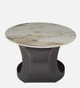 Natalie Marble Top Coffee Table In Black & White Finish