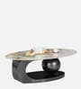 Natalie Marble Top Coffee Table In Black & White Finish