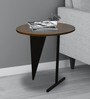 Nate Round Coffee Table In Brown & Black Colour