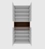 Natron 4 Door Shoe Cabinet In Grey and Beige Teak Finish