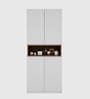 Natron 4 Door Shoe Cabinet In Grey and Beige Teak Finish