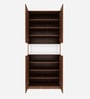Natron 4 Door Shoe Cabinet In Walnut and Frosty White Finish