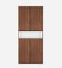 Natron 4 Door Shoe Cabinet In Walnut and Frosty White Finish