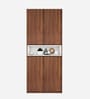 Natron 4 Door Shoe Cabinet In Walnut and Frosty White Finish