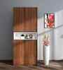 Natron 4 Door Shoe Cabinet In Walnut and Frosty White Finish