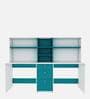 Natsu Hutch Desk in Frosty White And Ocean Green Finish