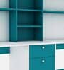 Natsu Hutch Desk in Frosty White And Ocean Green Finish
