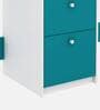 Natsu Hutch Desk in Frosty White And Ocean Green Finish