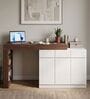 Natura Study Table In Planked Walnut And White Finish Natura Study Table In Planked Walnut And White Finish