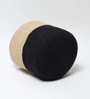 (1Pc) Black & Beige Jute Handwoven Multipurpose Planter & Storage Basket