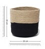 (1Pc) Black & Beige Jute Handwoven Multipurpose Planter & Storage Basket