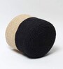 (1Pc) Black & Beige Jute Handwoven Multipurpose Planter & Storage Basket