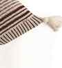 Natural & Maroon 100% Cotton Stripe Square 18X18 Inches Knitted Cushion Cover