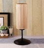 Natural  Bamboo  Shade Traditional Table Lamp With Black  Base