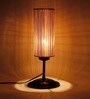 Natural  Bamboo  Shade Traditional Table Lamp With Black  Base