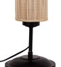 Natural  Bamboo  Shade Traditional Table Lamp With Black  Base