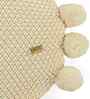 Natural 100% Cotton Pom Pom 16X16 Inches Knitted Cushion Cover