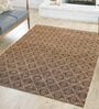 Natural and White Omsk Geometric Jute 5ft x 8ft Hand Woven Carpet