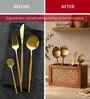 Natural Bamboo & Acacia Wood 3-Part Spoon & Cutlery Holder