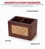Natural Bamboo & Wood 2-Part Cutlery Holder