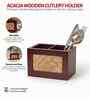 Natural Bamboo & Wood 2-Part Cutlery Holder