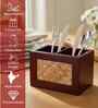 Natural Bamboo & Wood 2-Part Cutlery Holder