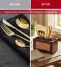 Natural Bamboo & Wood Cutlery Cum Napkin Holder