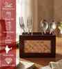 Natural Bamboo & Wood Cutlery Cum Napkin Holder