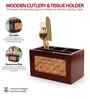 Natural Bamboo & Wood Cutlery Cum Napkin Holder