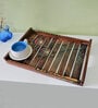Natural Brown  Handpainted  Wood  Serving Tray