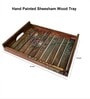 Natural Brown  Handpainted  Wood  Serving Tray