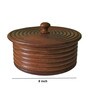 Natural Brown 1 Ltr Handpainted  wood  Casserole