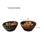 Natural Brown 200 Ml Handpainted  Wood 3 Pcs Bowls With Serving Tray