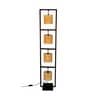 Natural Cane Shade Floor Lamp With Black Base