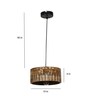 Natural Drum Hanging Lights With  Plug Type E-14