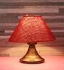 Natural Fiber Shade Table Lamp With Copper Base
