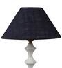 Natural Fiber Shade Table Lamp With White Base