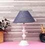 Natural Fiber Shade Table Lamp With White Base