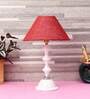 Natural Fiber Shade Table Lamp With White Base
