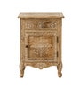 Natural Finish Handpainted Wooden Accent Cabinet Natural Finish Handpainted Wooden Accent Cabinet
