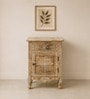 Natural Finish Handpainted Wooden Accent Cabinet Natural Finish Handpainted Wooden Accent Cabinet