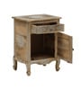 Natural Finish Handpainted Wooden Accent Cabinet Natural Finish Handpainted Wooden Accent Cabinet