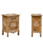 Natural Finish Handpainted Wooden Accent Cabinet Natural Finish Handpainted Wooden Accent Cabinet
