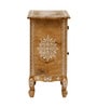 Natural Finish Handpainted Wooden Accent Cabinet Natural Finish Handpainted Wooden Accent Cabinet